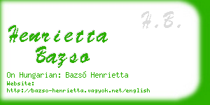 henrietta bazso business card